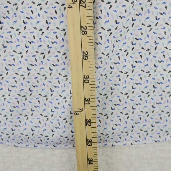 Johnnie-O Prep-Formance Bamboo Button Up Shirt Mens Large Tall Paperclip Pattern - Picture 12 of 12